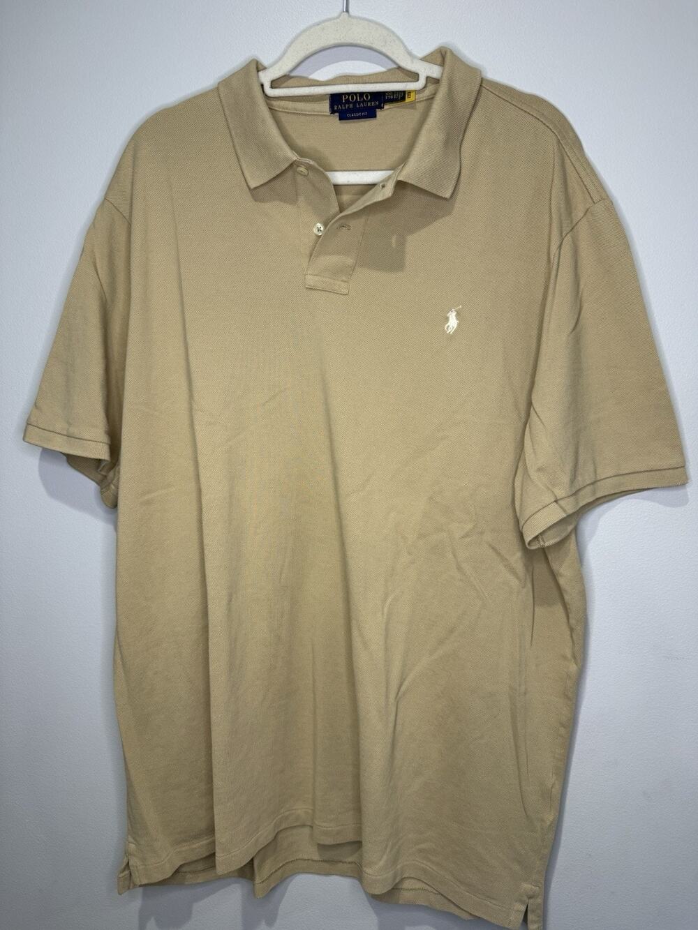Polo Ralph Lauren Men’s Polo Shirt Brown Beige Tan 100% Cotton Short Sleeve XXL